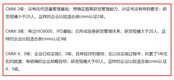 cmmi的五個級別到底是什么？做cmmi認證怎么選級別？有標準嗎？