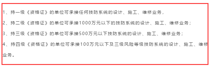 只持有安防資質(zhì)四級證書，可以承接1000萬的安防項目嗎？